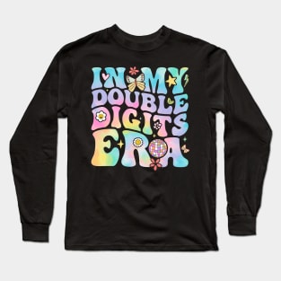 In My Double Digits Era Retro 10 Year Old 10th Birthday Girl Long Sleeve T-Shirt